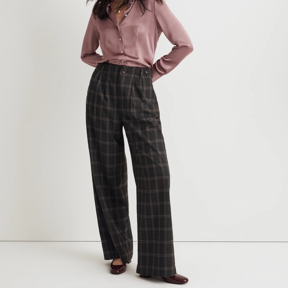 NWT Madewell The Harlow Wide-Leg Pant in Dark Pavement
